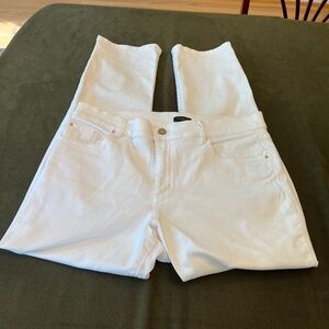 Ann Taylor Factory White Denim Straight Leg Jeans Size 12